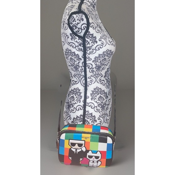 Karl Lagerfeld Paris Maybelle Multicolor Crossbody Camera Bag Handbag NWT $178 - Picture 12 of 12